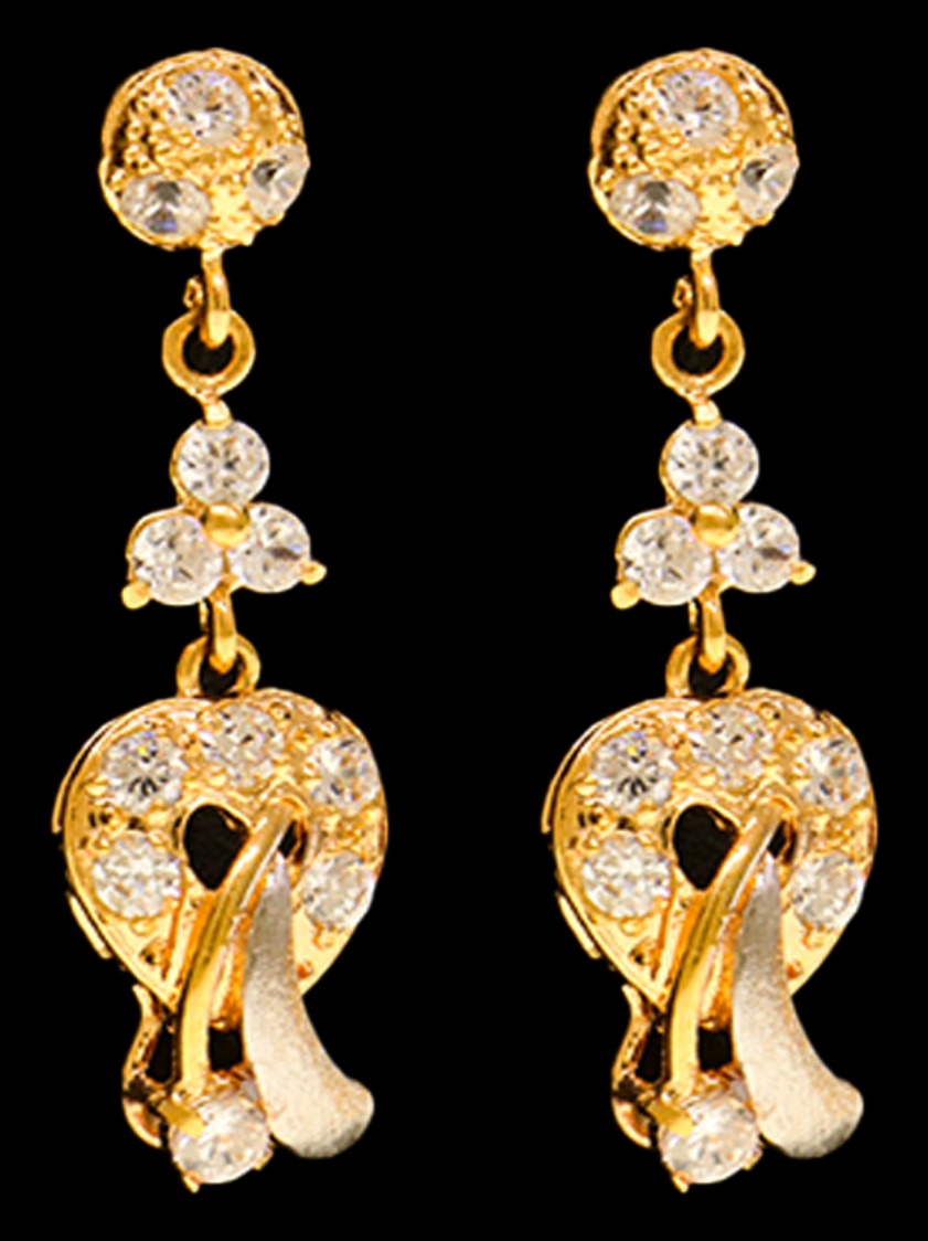 21K Gold Stud Drop Earrings - SW12520
